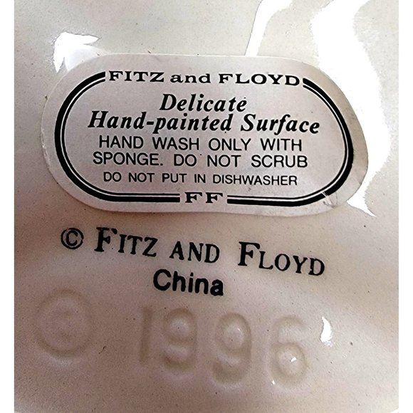 Vintage Fitz And Floyd 1996 Decorative Vegetable Plate Hand Painted 8.5 inch - Picture 5 of 5